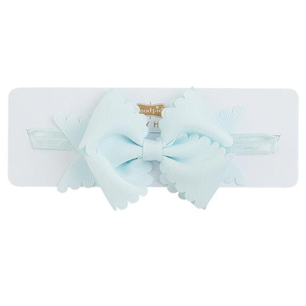Mud Pie Blue Scallop Bow Headband