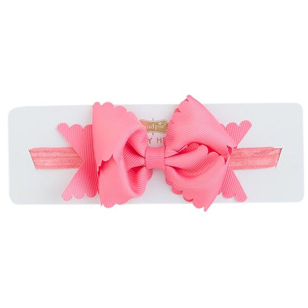 Mud Pie Hot Pink Scallop Bow Headband