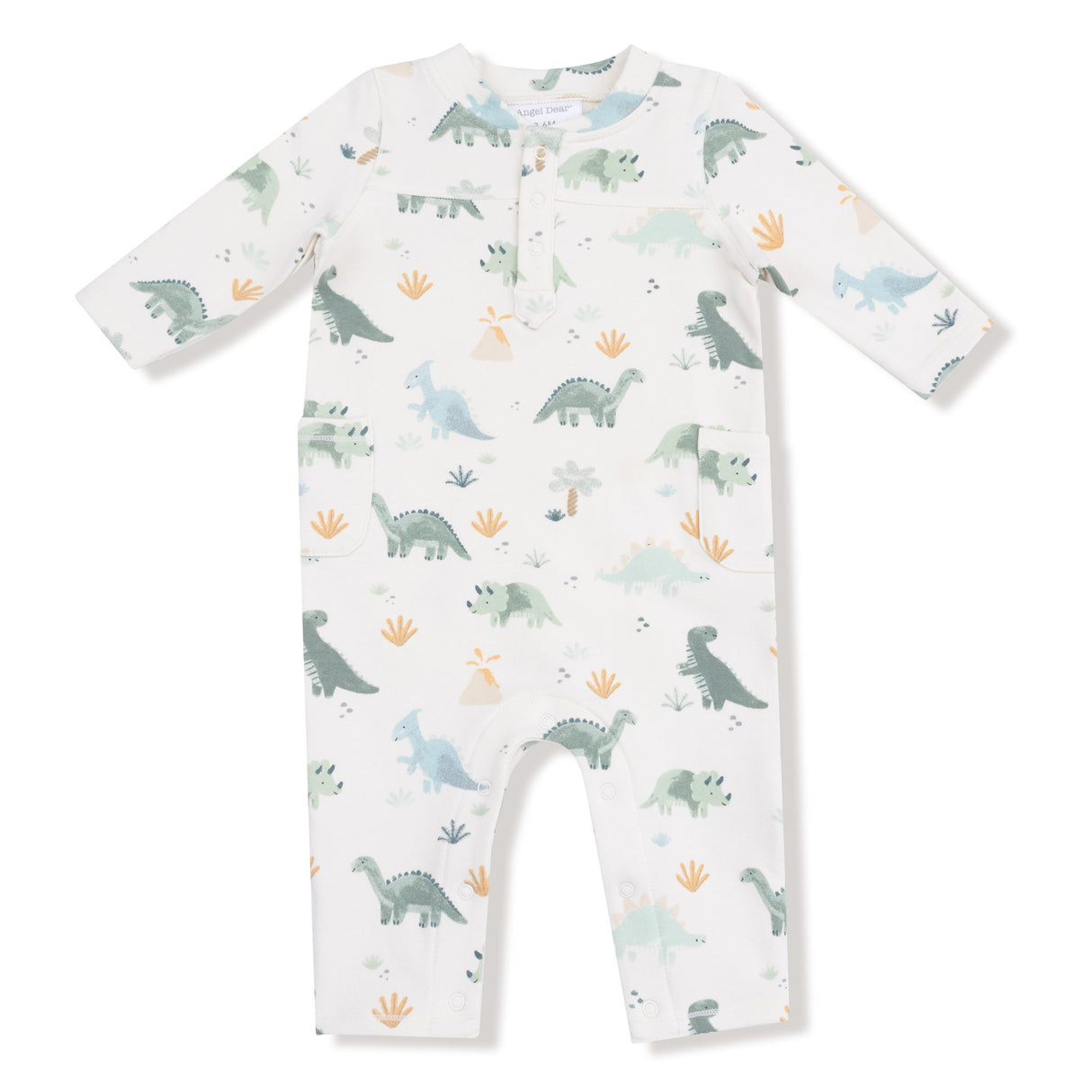 Angel Dear Soft Dinos Green Uni Romper