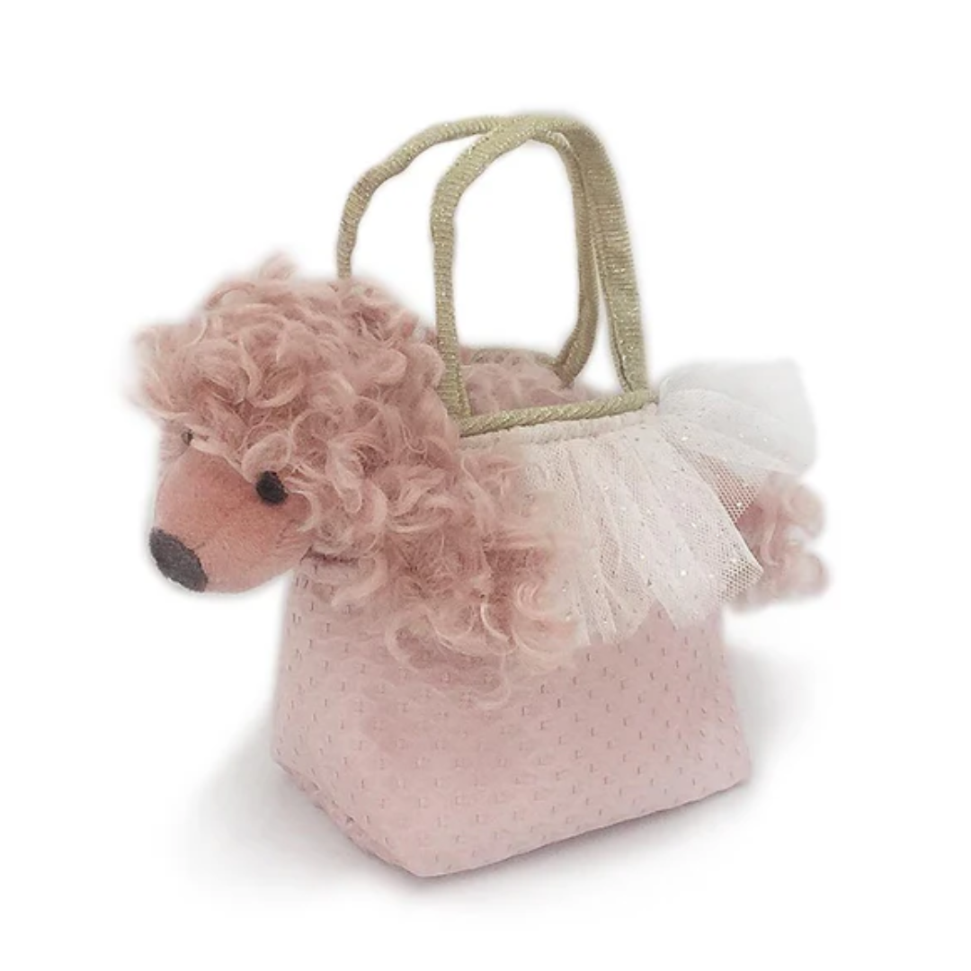 Pink Poodle Plush Toy in Purse | Paris