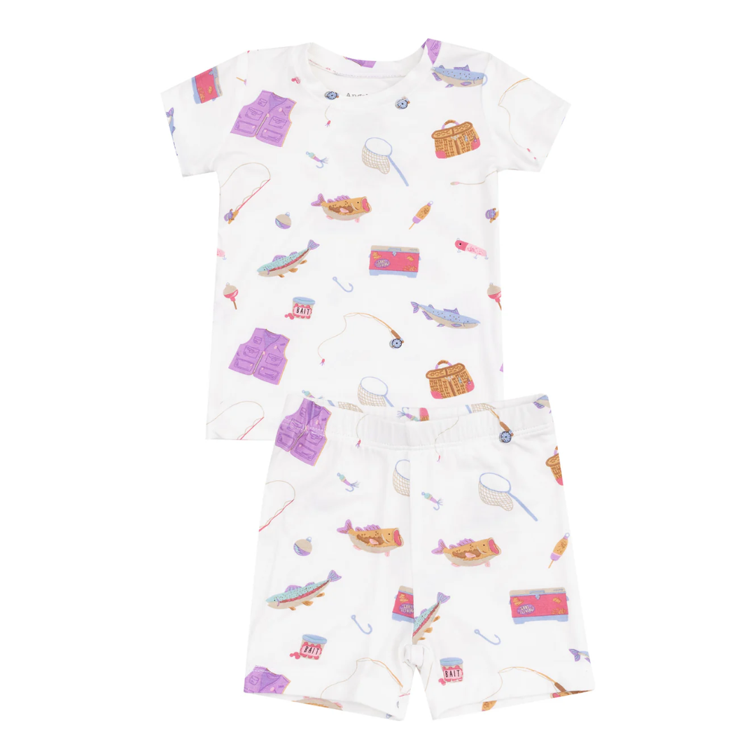 Angel Dear Fishing Things Pink Loungewear Short Set
