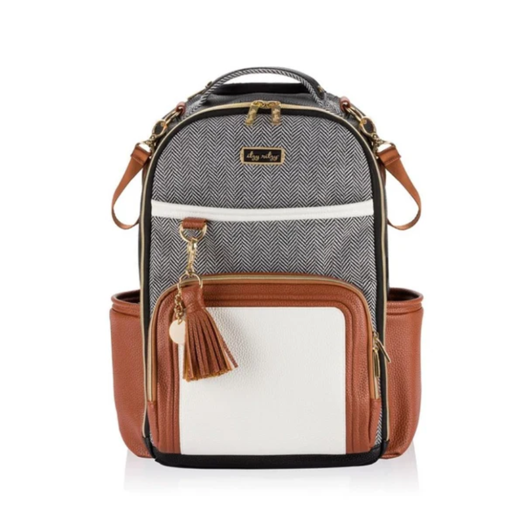 Itzy Ritzy Boss Plus Backpack Diaper Bag | Coffee and Cream