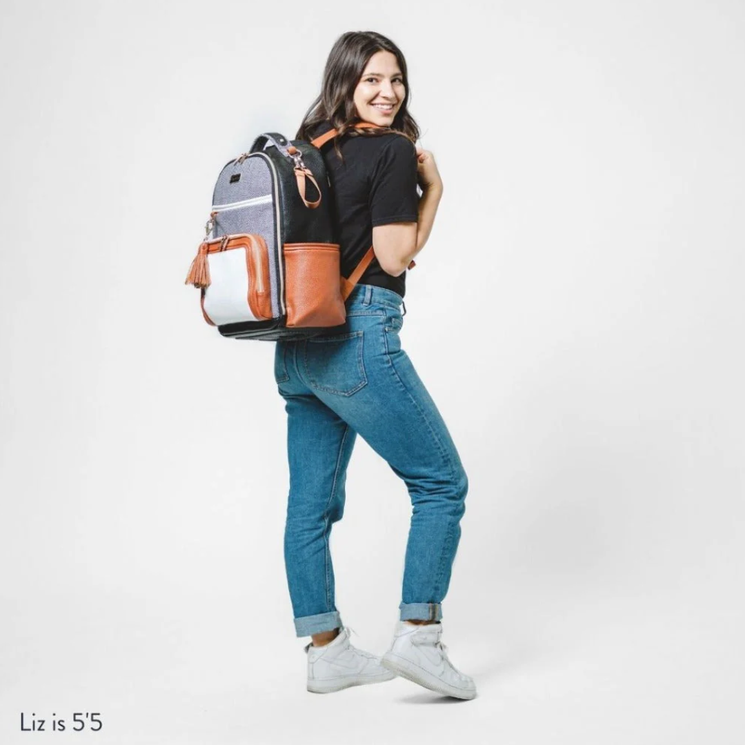 Itzy Ritzy Boss Plus Backpack Diaper Bag | Coffee and Cream