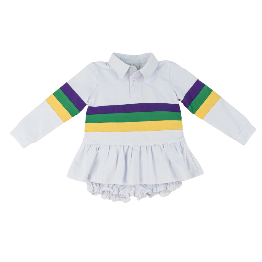 Cypress Row Mardi Gras Rugby Polo Bubble Short Set