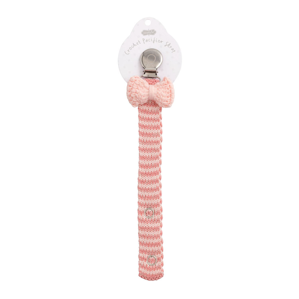 Mud Pie Light Pink Bow Crochet Pacy Clip