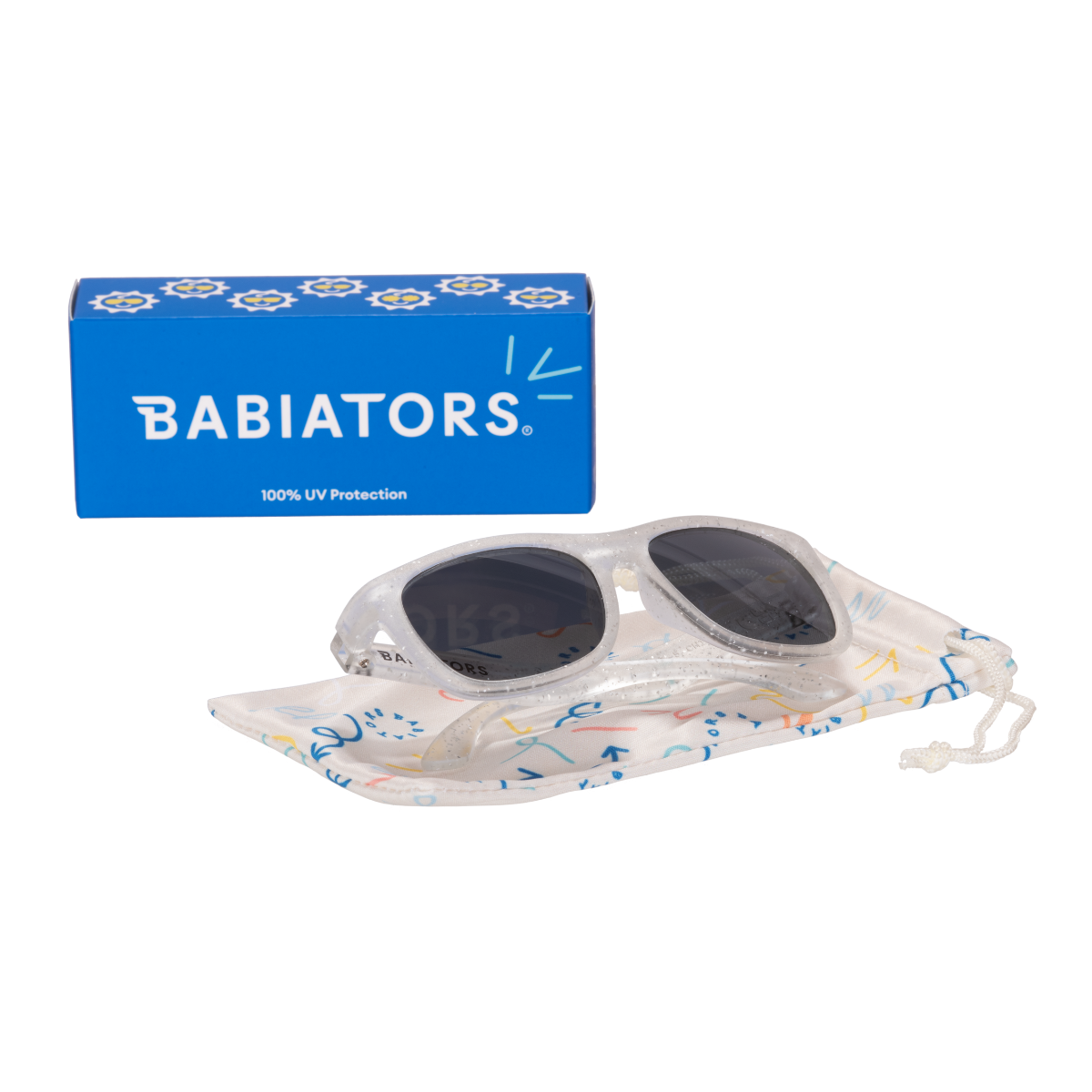 Babiators Silver Shimmer UV Navigator Sunglasses For Babies and Kids