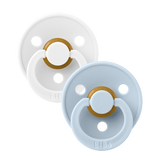 BIBS Natural Rubber Round Pacifier | 2 Pack Mixed Colors (Size 1) 0-6M |