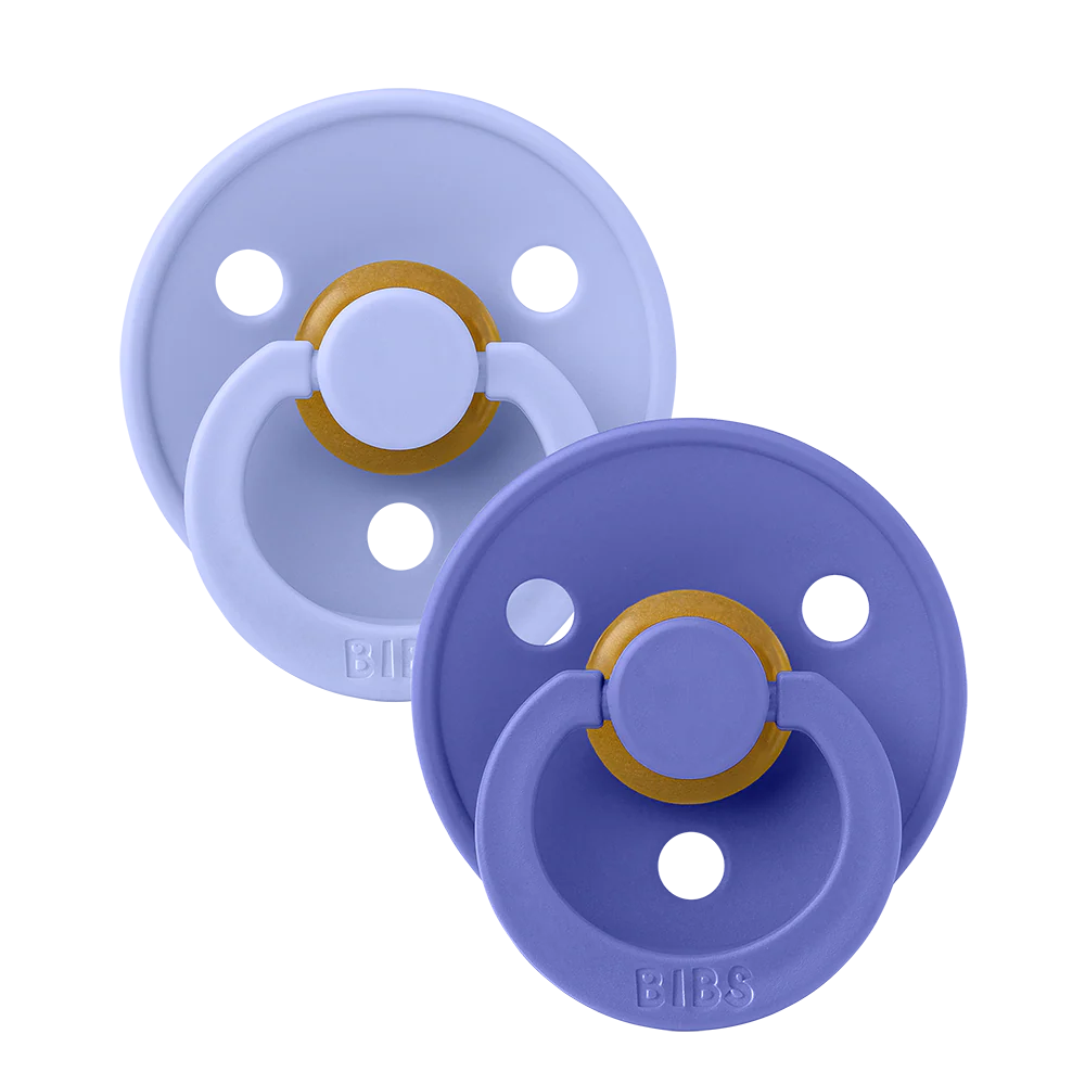 BIBS Original Natural Rubber Round Pacifier (2 Pack) | Hush & Grape