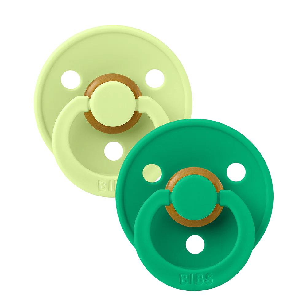BIBS Latex Round Pacifier 2-pack | Matcha & Cactus