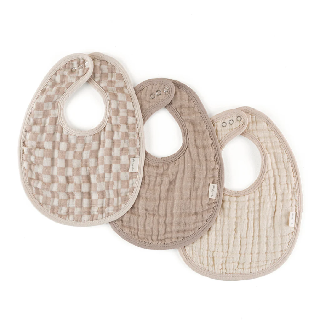Check Yes Muslin Cotton 3-Pack Bib Set