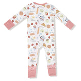 Angel Dear Bonjour Breakfast 2-Way Zipper Romper