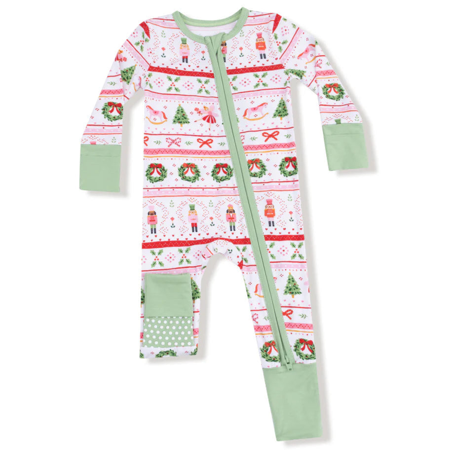 Angel Dear Sugar Plum Fairy Ruffle 2-Way Zipper Romper