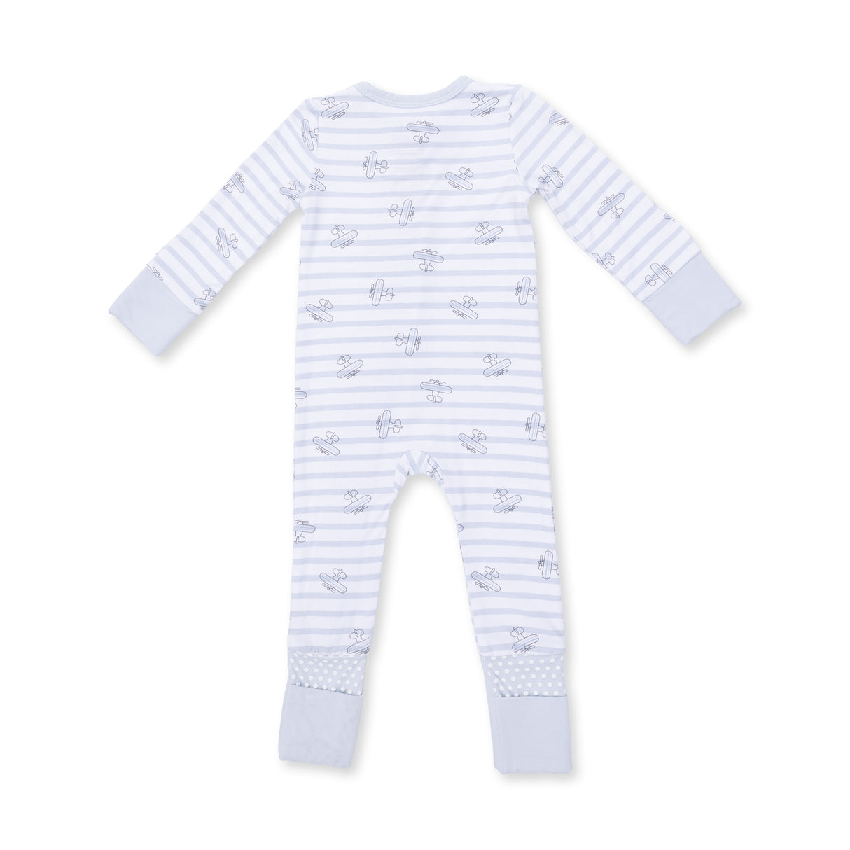 Angel Dear Airplane Stripe Convertible Bamboo Romper