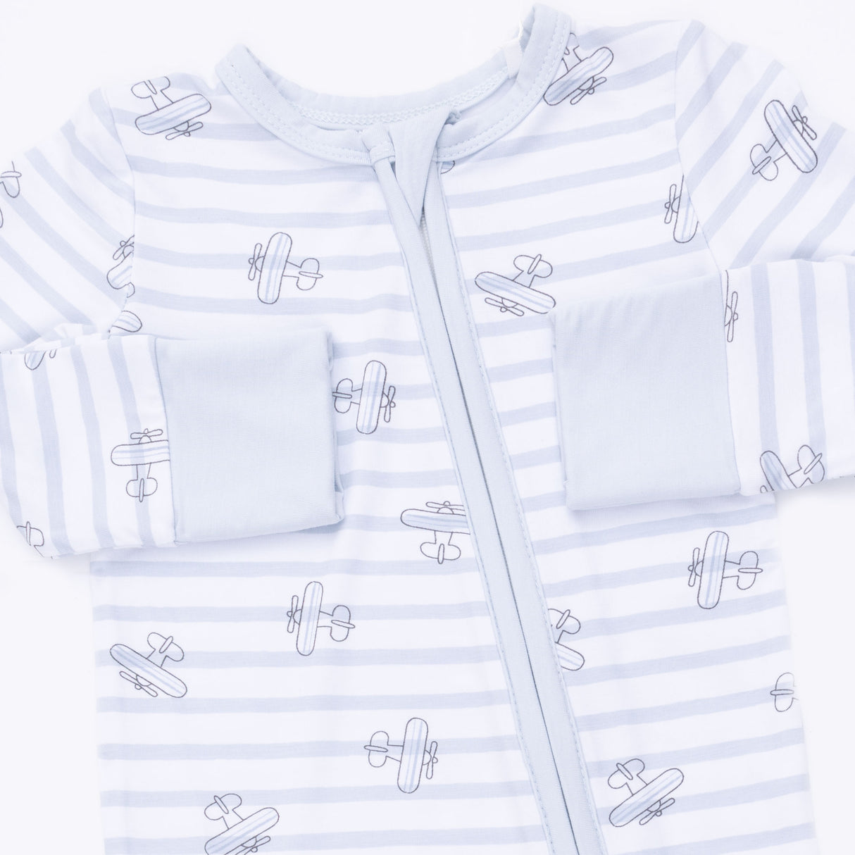 Angel Dear Airplane Stripe Convertible Bamboo Romper