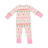 Angel Dear Gingerbread Fair Isle Pink Convertible Bamboo Romper