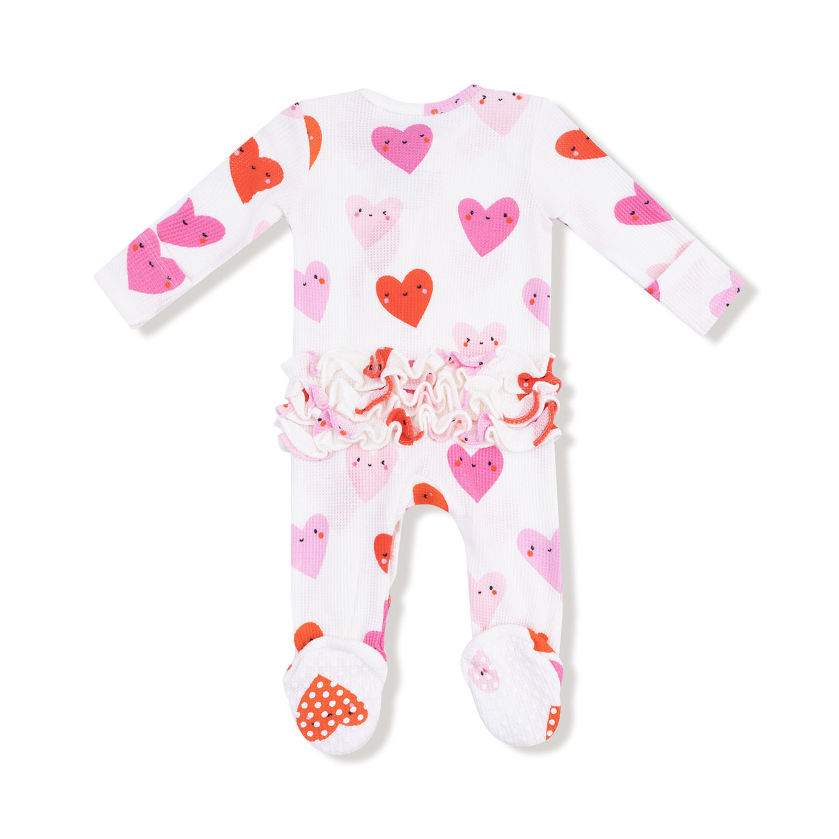Angel Dear Happy Hearts 2-Way Ruffle Zipper Footie