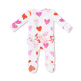 Angel Dear Happy Hearts 2-Way Ruffle Zipper Footie