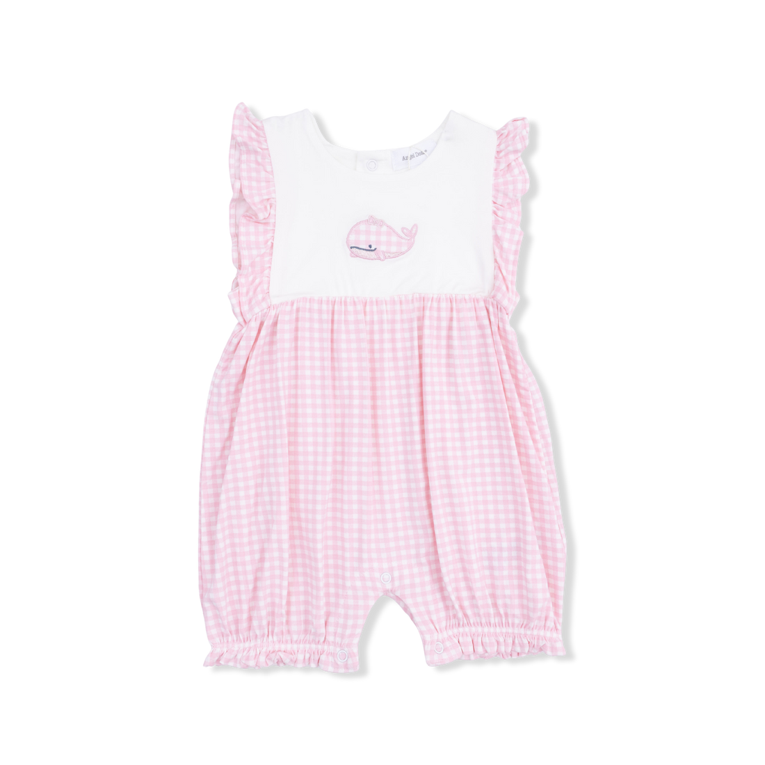 Angel Dear Bubbly Whale w/ Bow Pink Ruffle Playsuit