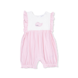 Angel Dear Bubbly Whale w/ Bow Pink Ruffle Playsuit
