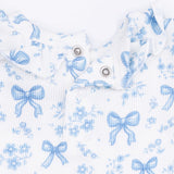 Angel Dear Blue Bows & Flowers Long Sleeve Ruffle Top & Pant