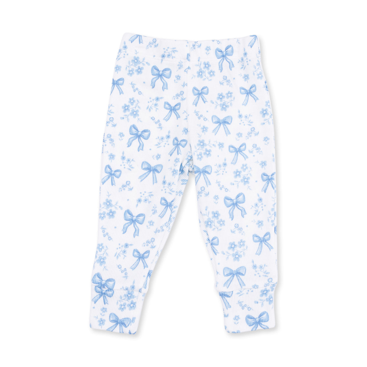 Angel Dear Blue Bows & Flowers Long Sleeve Ruffle Top & Pant