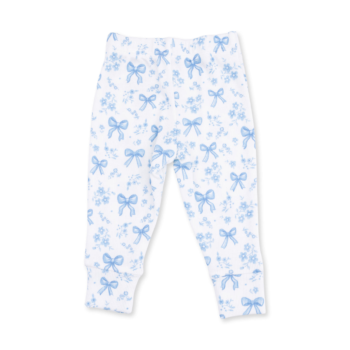 Angel Dear Blue Bows & Flowers Long Sleeve Ruffle Top & Pant