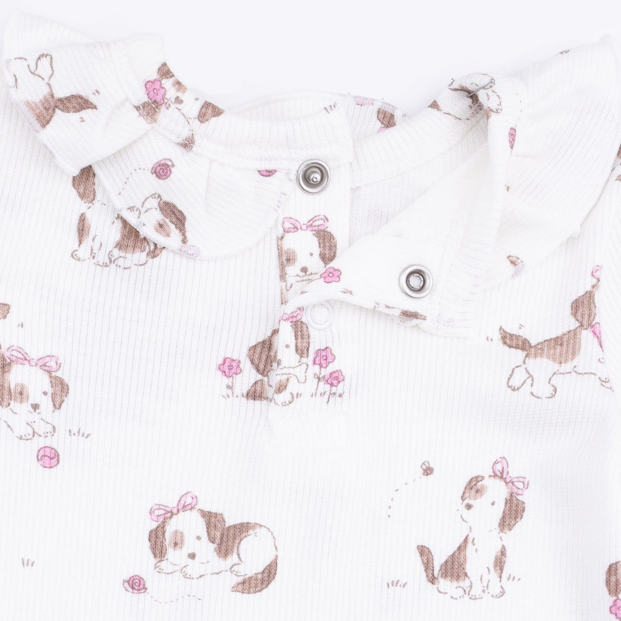 Angel Dear Explorer Puppy Pink Long Sleeve Romper Top & Pant