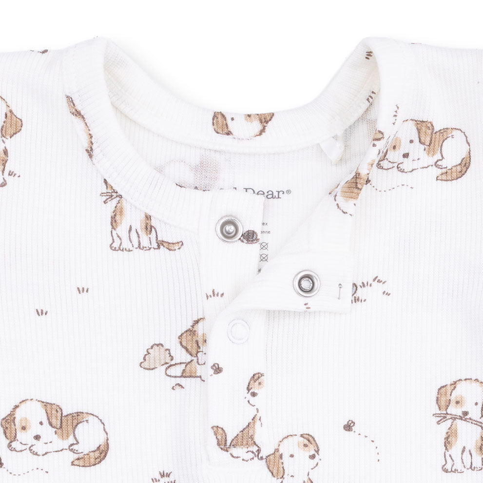 Angel Dear Explorer Puppy Blue Long Sleeve Henley Play Set