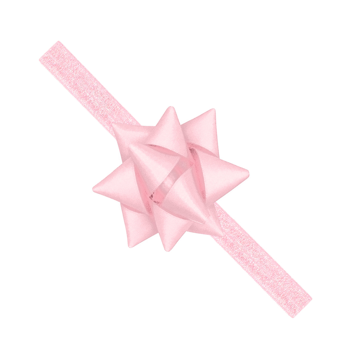 Wee Ones Light Pink Satin Package Bow Soft Headband