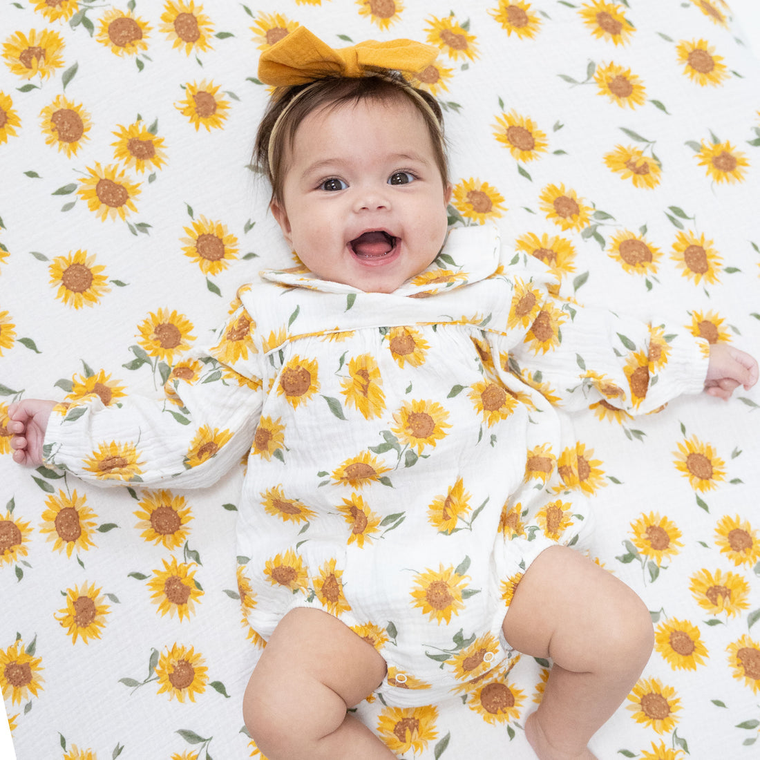 Angel Dear Baby Sunflower Classic Bubble w/ Peter Pan Collar