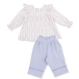 Angel Dear Catarina Floral Muslin Long Sleeve Ruffle Tunic & Smocked Pant