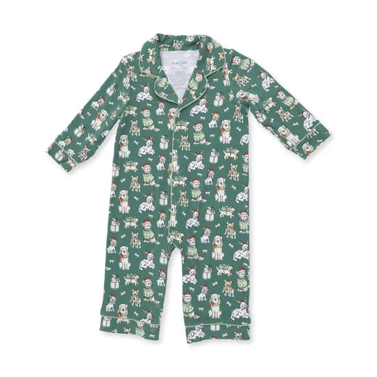Angel Dear Christmas Dogs Uni L/S Coat Style Romper