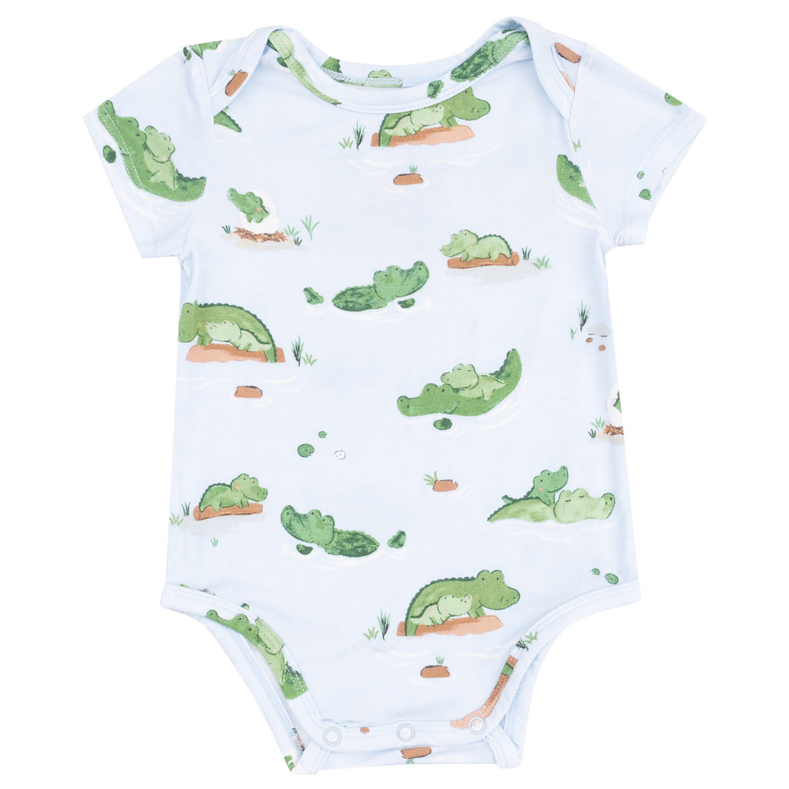Angel Dear Alligator Blue Bamboo Bodysuit