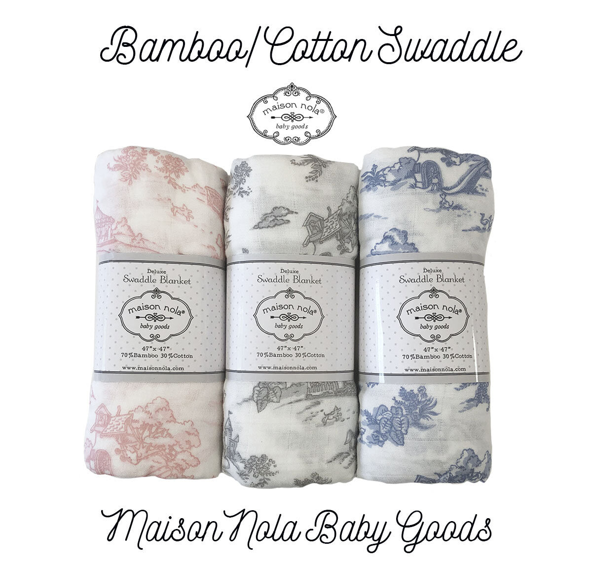 Maison Nola Storyland Toile Bamboo Muslin Swaddle -