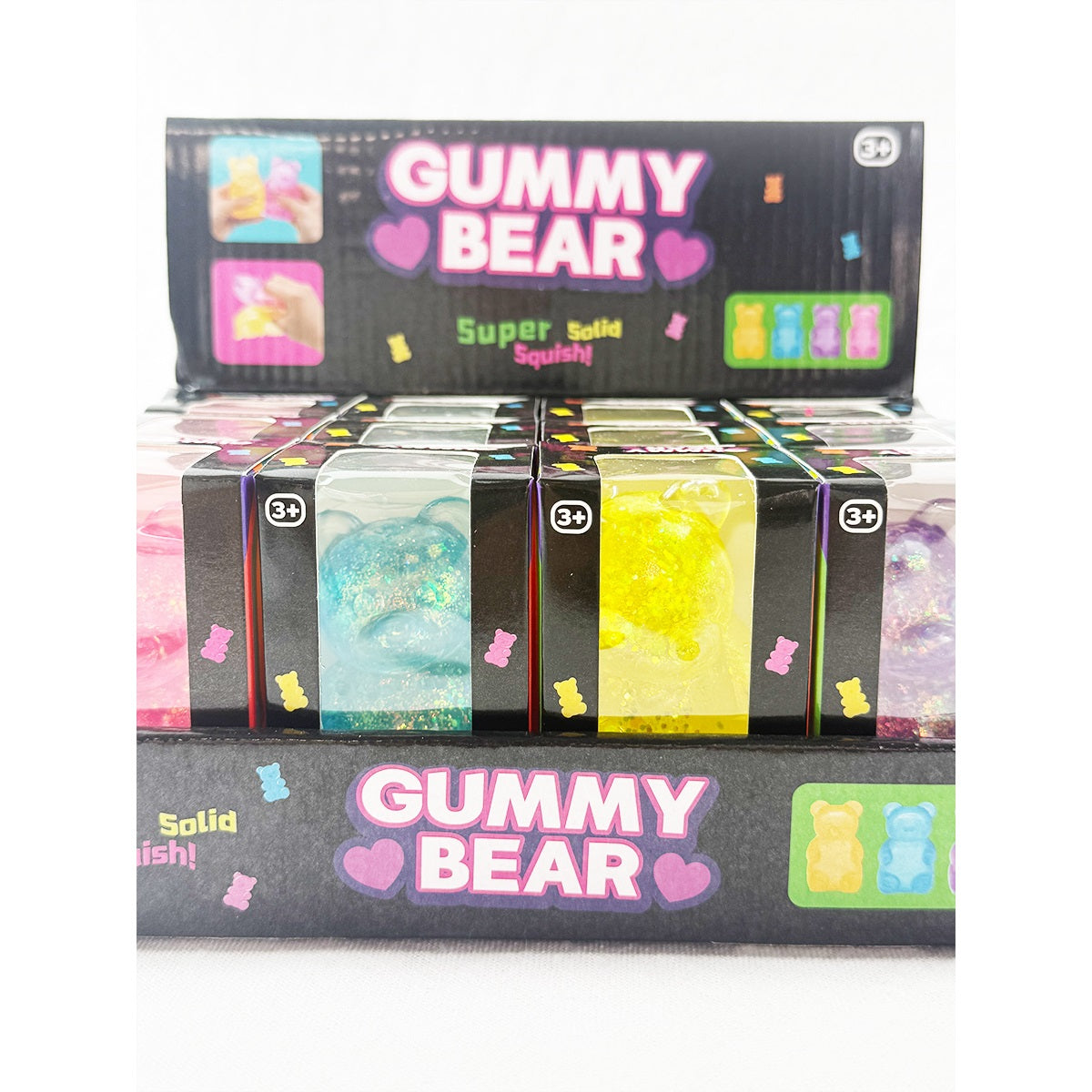 Love and Repeat Glittered Gummy Bear Squishy Toy