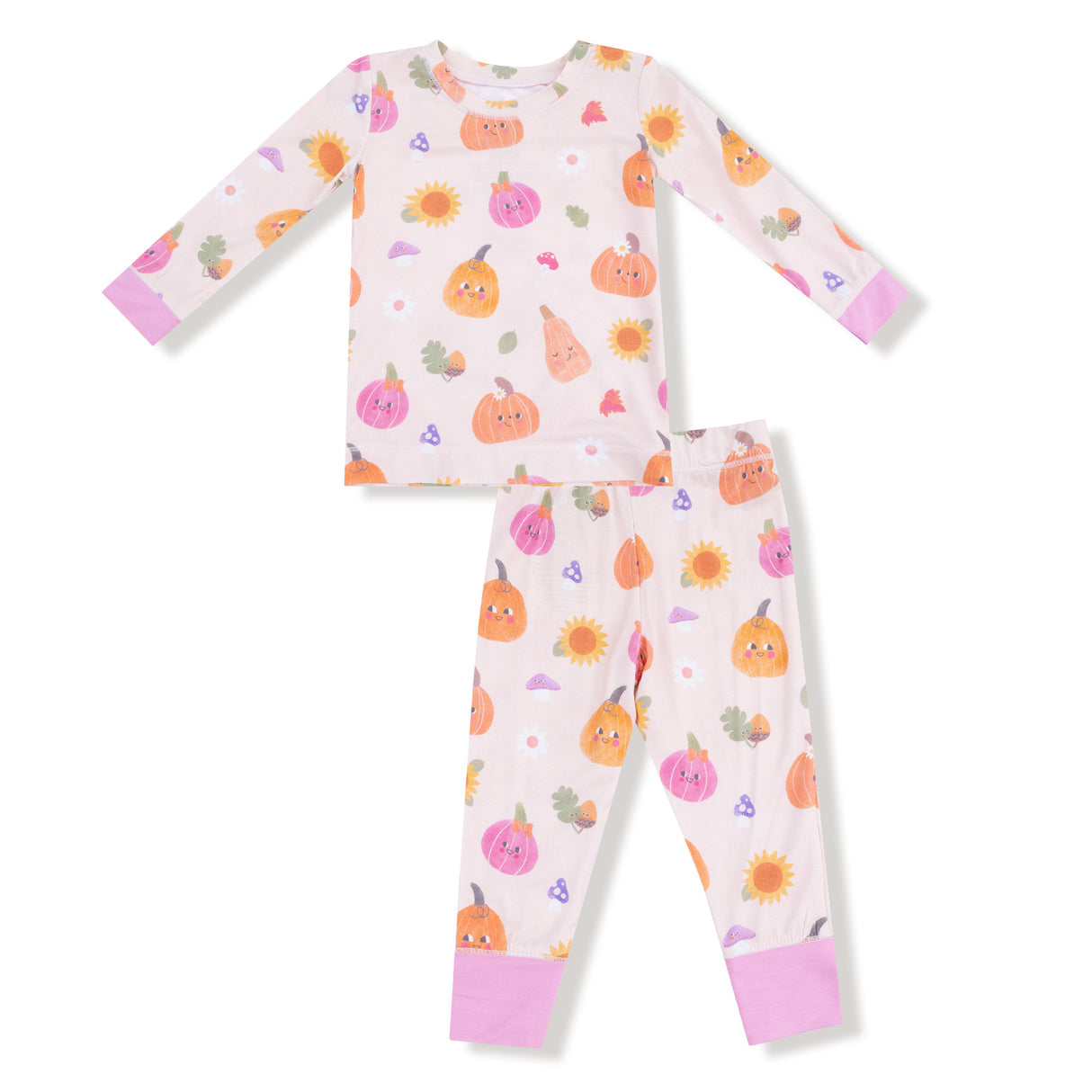 Angel Dear Autumn Pumpkins Pink Loungewear Set