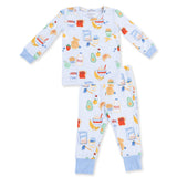 Angel Dear Breakfast Club Blue Bamboo Long Sleeve Loungewear Set