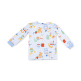 Angel Dear Breakfast Club Blue Bamboo Long Sleeve Loungewear Set