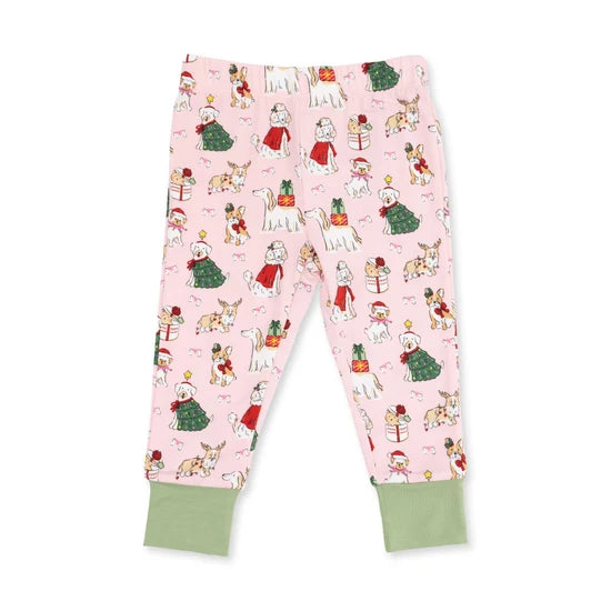 Angel Dear Christmas Dogs Pink L/S Loungewear Set