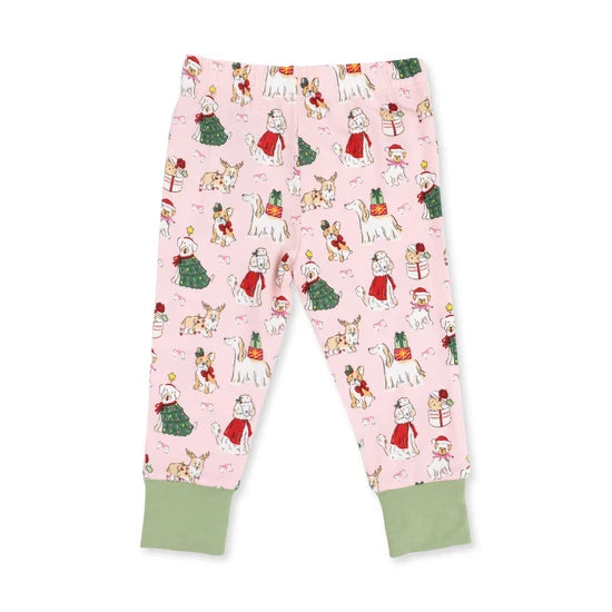 Angel Dear Christmas Dogs Pink L/S Loungewear Set