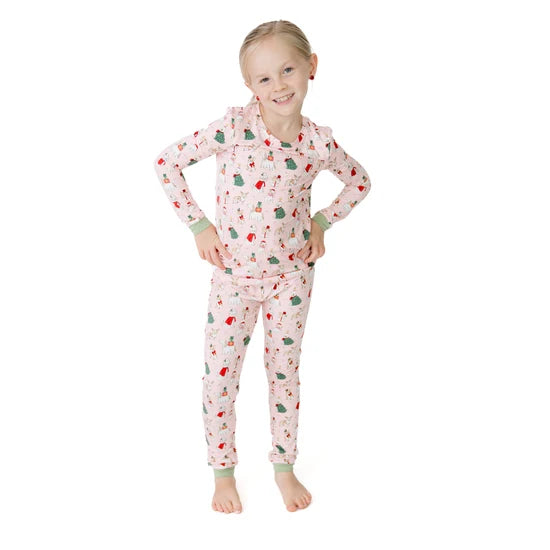 Angel Dear Christmas Dogs Pink L/S Loungewear Set