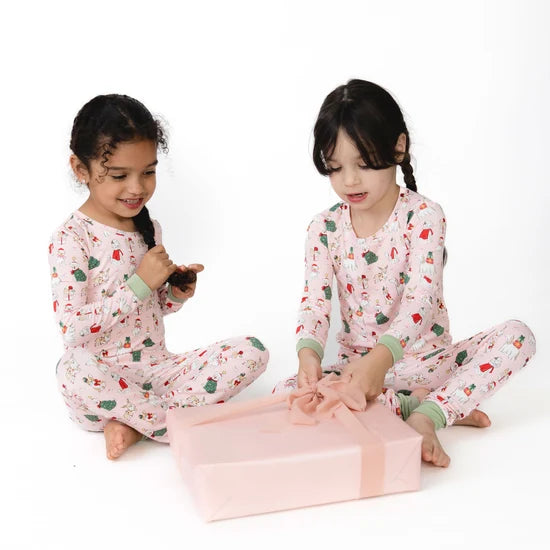 Angel Dear Christmas Dogs Pink L/S Loungewear Set