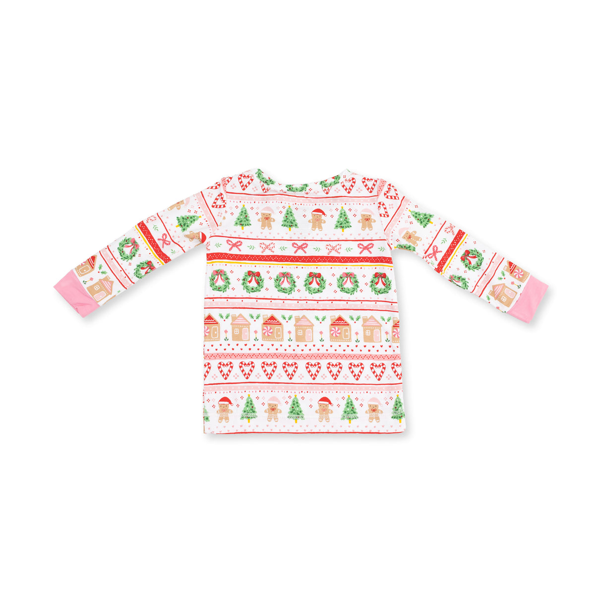 Angel Dear Gingerbread Fair Isle Pink Long Sleeve Loungewear Set