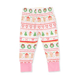 Angel Dear Gingerbread Fair Isle Pink Long Sleeve Loungewear Set