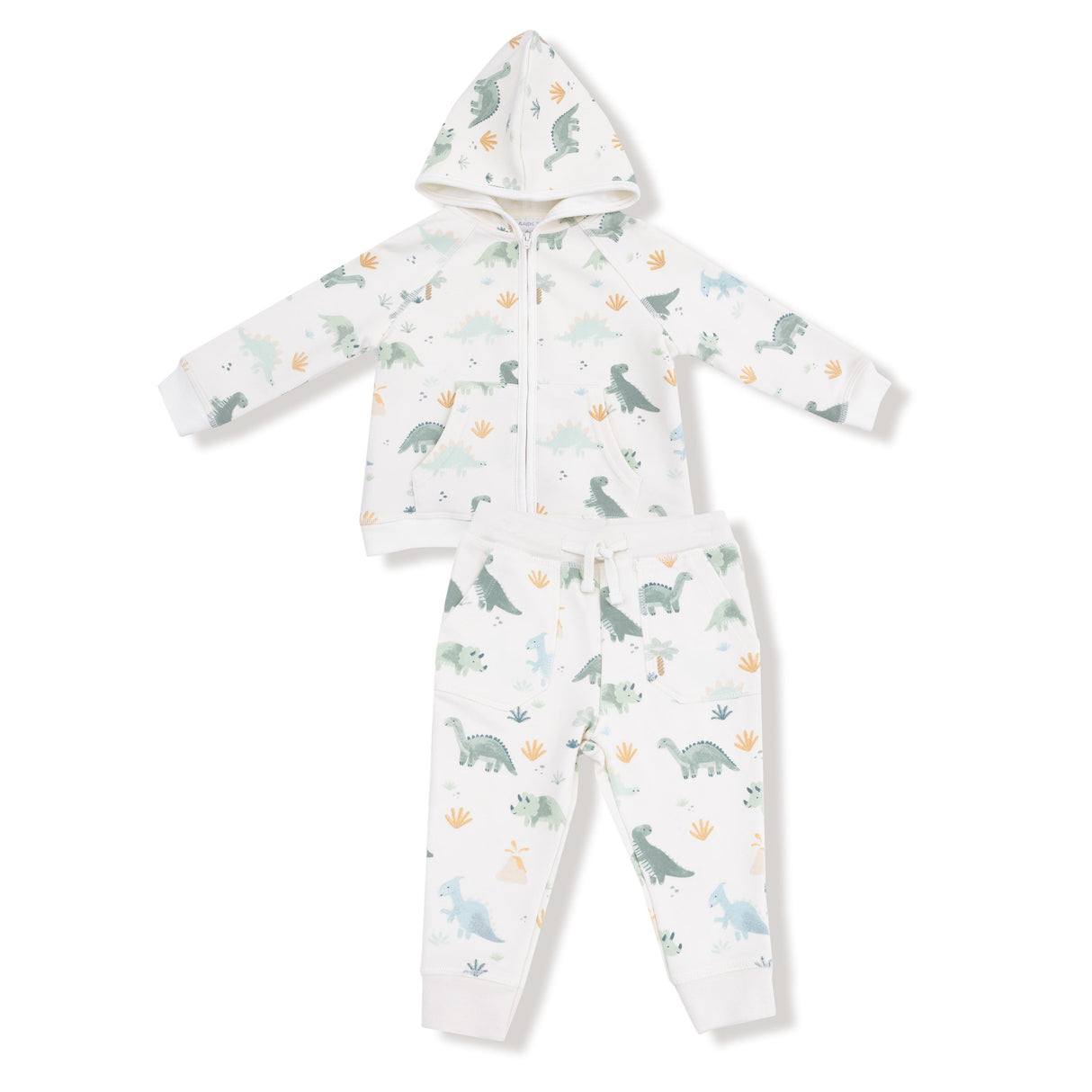 Angel Dear Soft Dinos Green Raglan Sweatshirt & Jogger Set