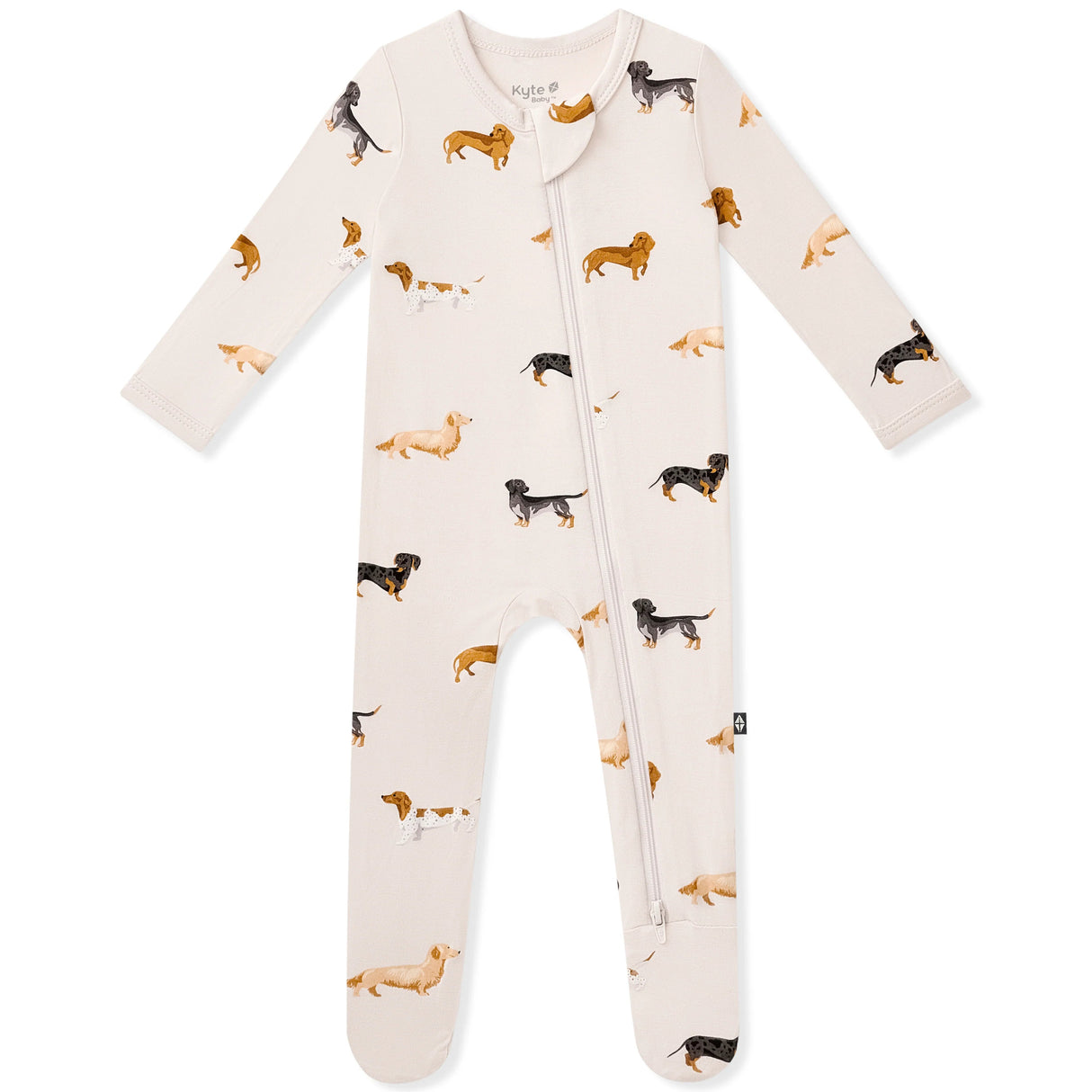 Kyte Baby Bamboo Zippered Footie | Dachshund