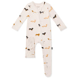 Kyte Baby Bamboo Zippered Footie | Dachshund