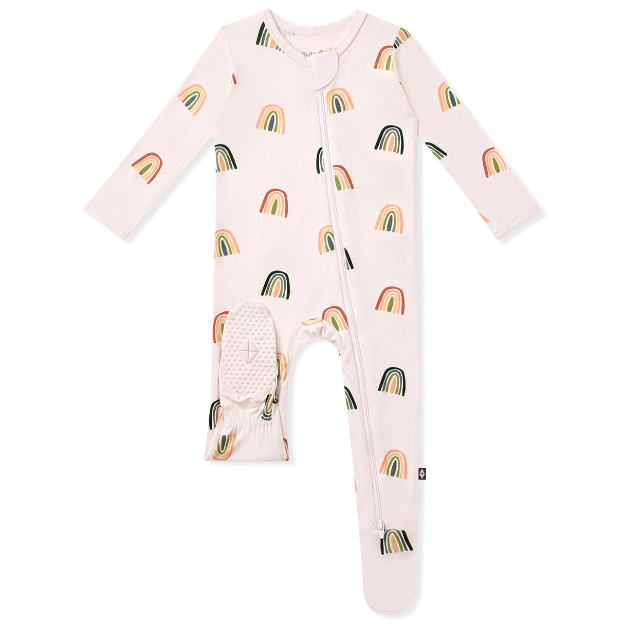Kyte Baby Bamboo Zippered Footie | Retro Rainbow
