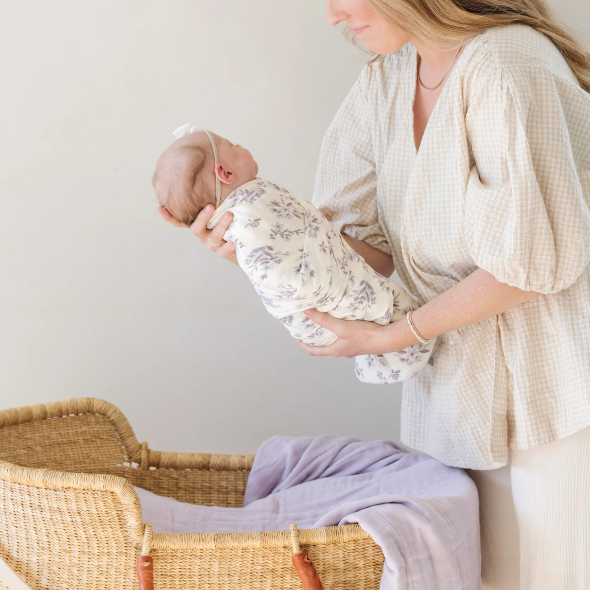 Saranoni Bamboo Rayon Muslin Swaddle | Forget-Me-Not