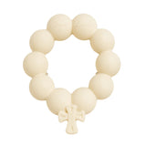 White Blessing Beads Natural Rubber Teether and Bath Toy